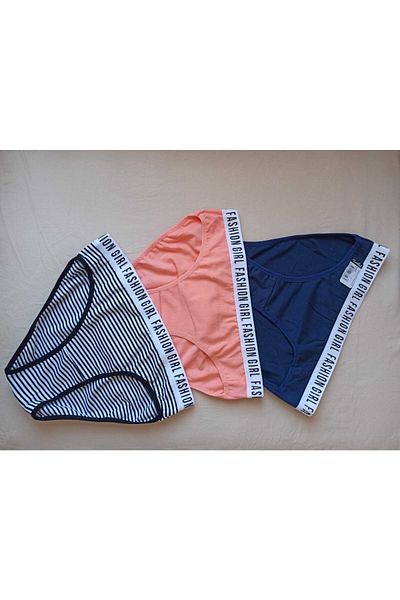 Tutku Pachet de 3 chiloți multicolori pentru femei, bikini cu model pentru fată de modă
