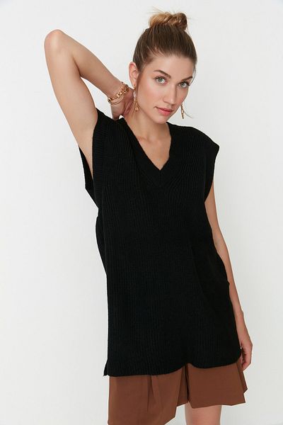 Trendyol Collection Sweater Vest - Black - Regular fit