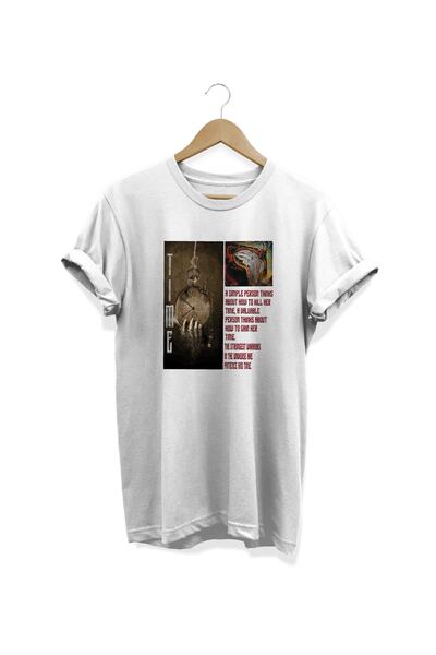 WİDİ Vreme Štampano Belo T-shirt