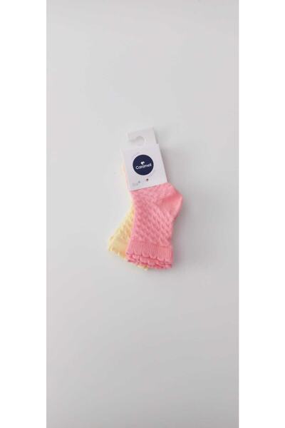 Caramell 2li Çorap Set Sarı Somon (0-6 AY)