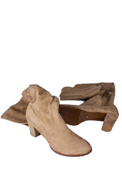 Fitbas Kadın Ten Küt Burun Streç Büyük Küçük Numara Çizme 111741 327