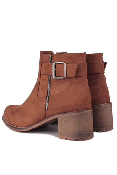 Fitbas 112702 167 Kadın Taba Süet Büyük & Küçük Numara Bot