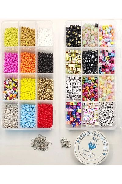 yiğit aksesuar Letter Bead Sand Bead Hobby Jewelry Making Set Bead Set For Kids Hobby Set