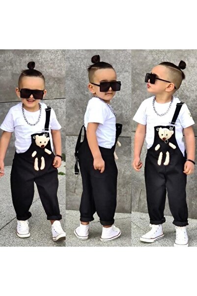 TARZ STİL Denim Overalls with Teddy Bear