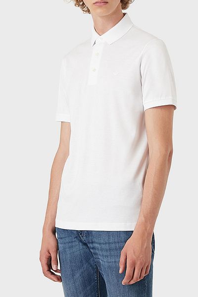 Emporio Armani Βαμβακερό κανονικό μπλουζάκι πόλο με κουμπιά ανδρικό πόλο 8n1f96 1juvz 0100