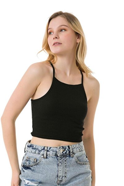 Trend ByB Потник с деколте халтер и въжени презрамки