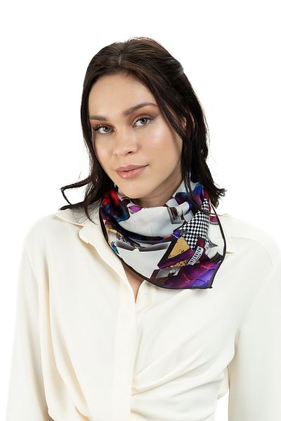 Sarar Women's Pearl Silk Patterned Scarf-bandana