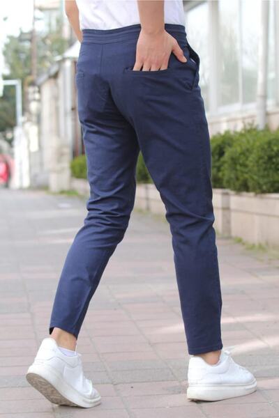 COOL TARZ Lacivert Erkek Eganis Ipli Jogger Düğmeli Kumaş Pantolon-jggrkmpnt01r0332
