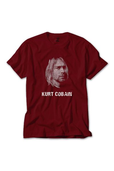 Z zepplin Κόκκινο T-shirt Kurt Cobain Lyrcis