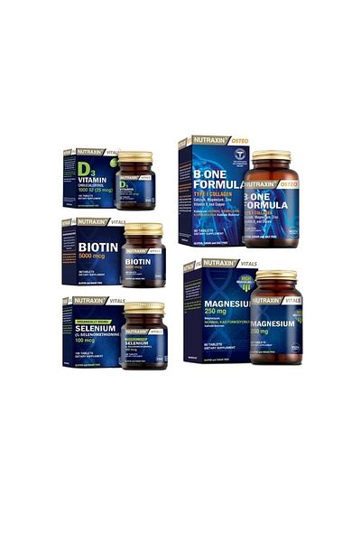 Nutraxin B-One Formula 90 Tablets + Biotin + Vitamin D3 + Selenium and Magnesium Supplement