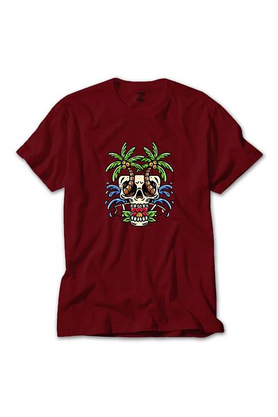 Z zepplin Κόκκινο T-shirt Skull Beach