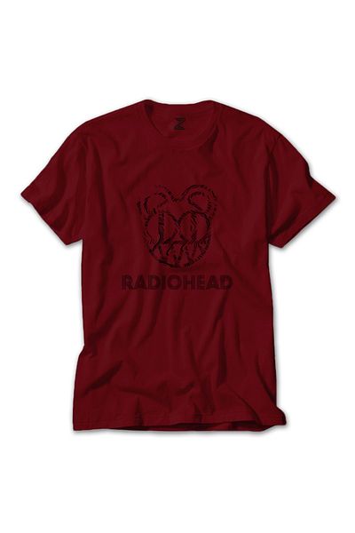 Z zepplin تي شيرت Radiohead Wave باللون الأحمر