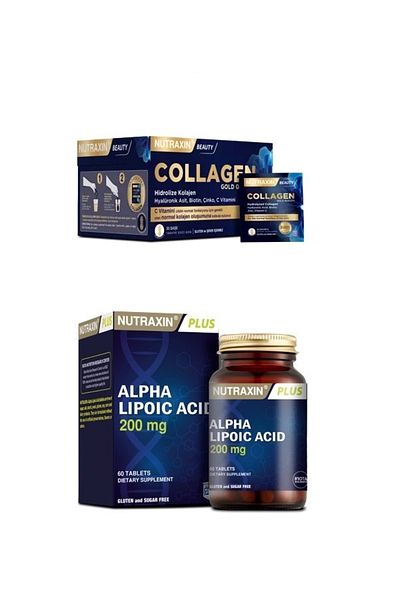 Nutraxin Collagen and Alpha Lipoic Acid 60 Tablets - 10000MgSachet, 200MgAcid