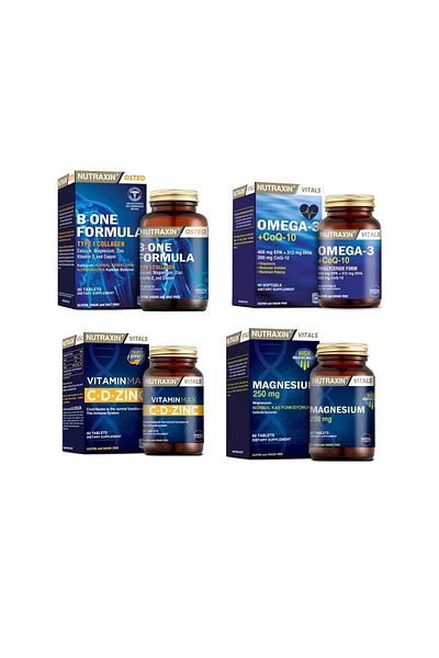 Nutraxin B-One Formula 90 Tablets - Omega 3, Coq-10, Vitamin Max and Magnesium Capsules