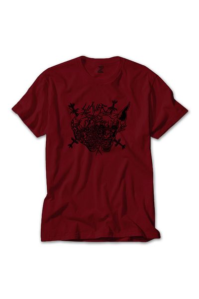 Z zepplin Slayer Cartoon Skull Red T-shirt