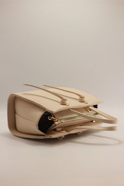 ARTON Women's Beige Knotted Mini City Hand and Shoulder Bag