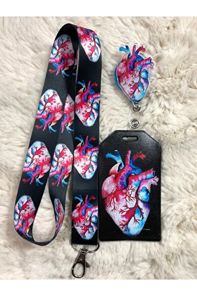 Hediyebum Set de carduri Yoyo cu cureaua pentru gât inimă colorată