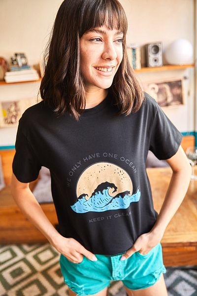Olalook Γυναικείο T-Shirt Black Ocean TSH-19000294