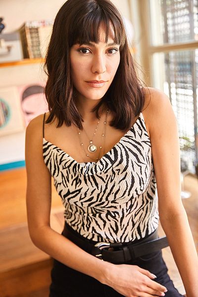 Olalook Γυναικεία Zebra White Ruffle γιακά Μπλούζα με λουράκι με σχοινί BLZ-19000987