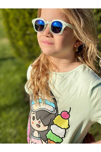 QUEEN AKSESUAR Şeffaf Su Yeşili Mavi Ayna Camlı Ray Ban Tarz Erkek Kız Çocuk ...