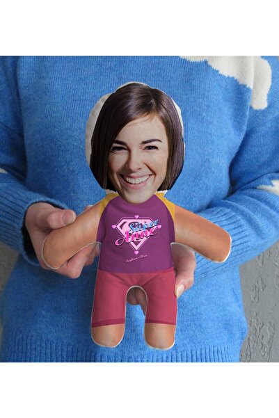 Bk Gift Kişiye Özel Fotoğraflı Süper Anne Bebek Yastık Model 1