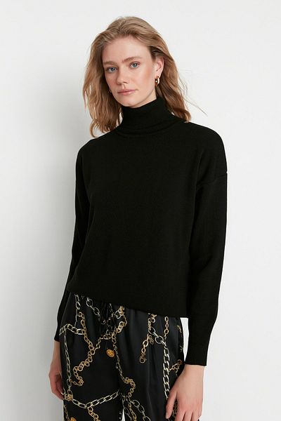 Trendyol Collection Pulover cu gât negru TWOAW23KZ00271