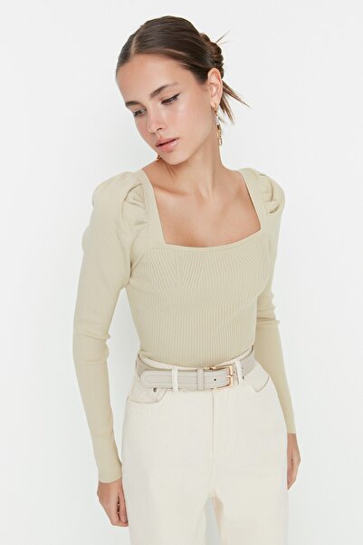 Trendyol Collection Sweater - Beige - Fitted