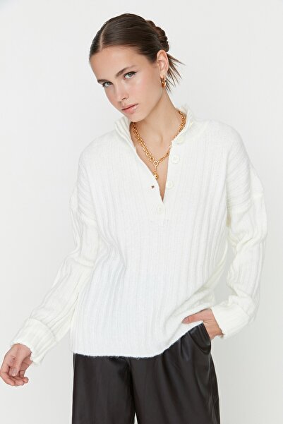 Trendyol Collection Pullover - Ecru - Oversized