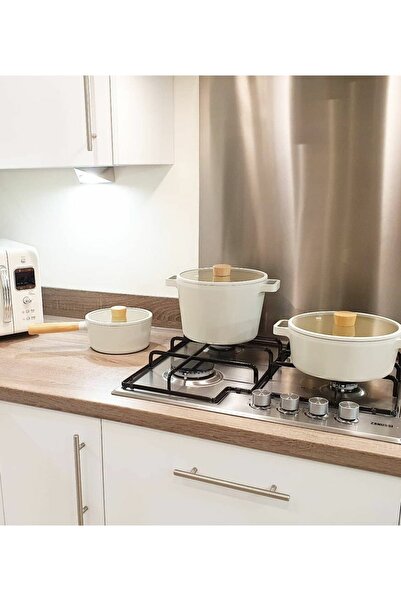 NEOFLAM Fika Bej 6 Parça Tencere Tava Seti