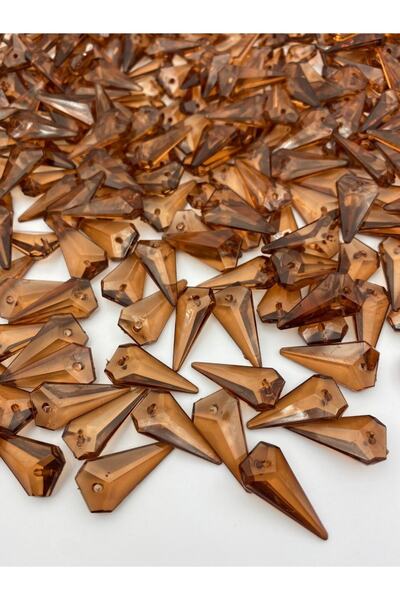 Hedef Bijuteri خرز أكريليك بني بنمط ربطة عنق، خرز لصنع المجوهرات (50 جرام، ~ ...