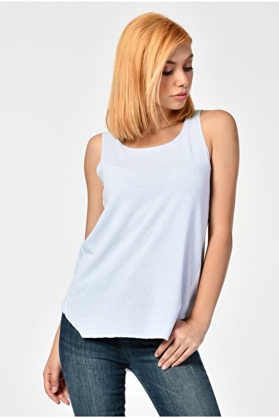 Cotton Candy Round Neck Tank Top - Baby Blue