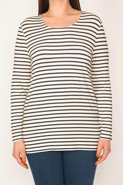 Şans Жіноча блуза великого розміру з візерунком на спині 65n32691