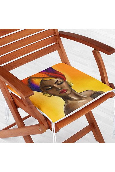 Realhomes African Patterned Zippered Chair Cushion