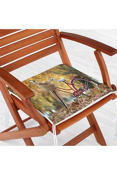 Realhomes Modern Bicycle Pattern Digital Printed Zippered Chair Cushion