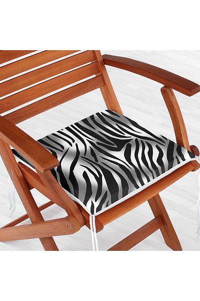 Realhomes Zebra Patterned Digital Printed Modern Zippered Chair Cushion