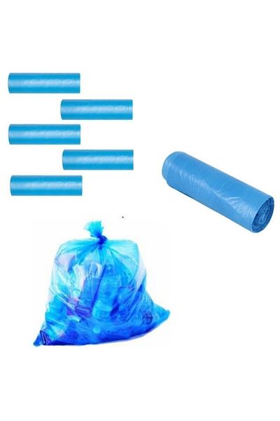 EYMARMARKET Blue Medium Size Garbage Bag 55*60 Cm 20 Rolls 5 Packs (100 Pieces)