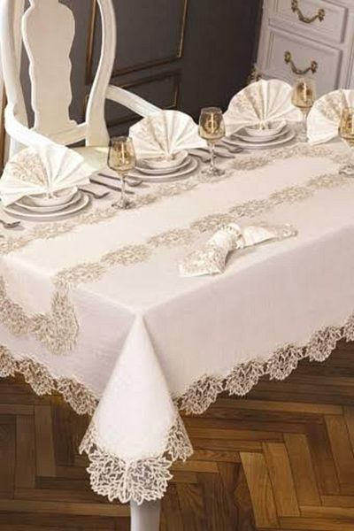 Çeyiz Bahçesi Set de servire de masă din 26 piese din dantelă franceză Çınar