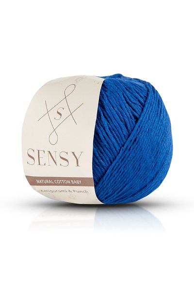 SENSY Premium Amigurumi Yarn Punch (PUNCH) Baby Soft Cotton 50 gr Fire de tricotat Saks Blue
