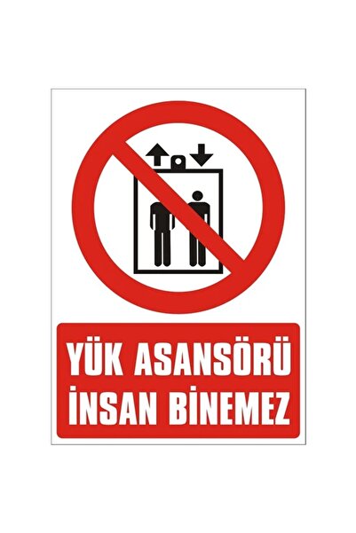 Smartad Freight Elevator Man Cannot Ride 25X35Cm Pvc