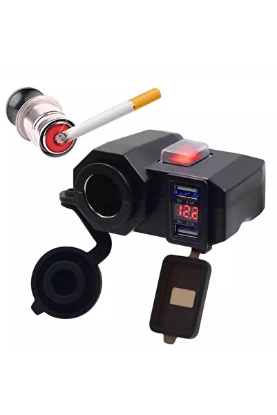 Autoline Motosiklet Usb Şarj Voltmetre Çakmaklık