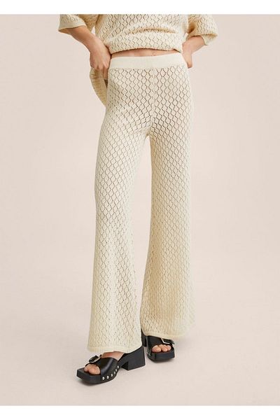 MANGO Woman Perforated Knitted Women's Trousers