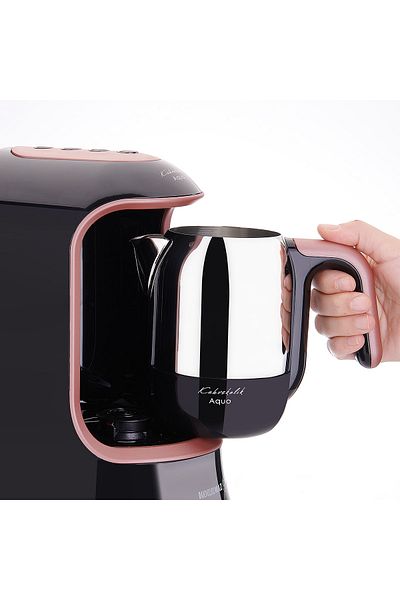 KORKMAZ Kahvekolik Agua Automatic Coffee Machine A862-02 Black/rosegold