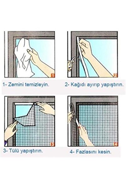 OMAK Pencere Sinekliği Tülü 130x150 Cm 3 Adet Sineklik Perde