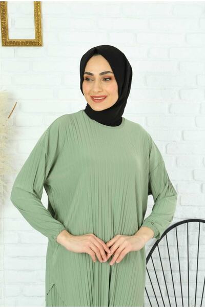 MODAMÜNASİP Wonderful Full Pleated Wide Leg Trousers Blouse Double Set