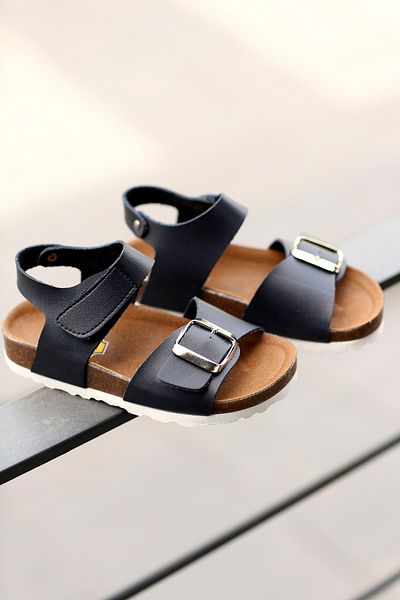 Papuccum Ortopedi Sandale cu talpă ortopedică din plută, unisex, albastru bleumarin