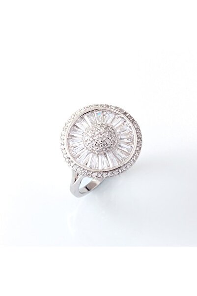 Haşimi Doğaltaş Papatya Model Zirkon Taşlı Gümüş Yüzük