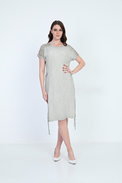 ELLA CAMELIA Rochie de damă cu detaliu pe umăr 5012175 Verde