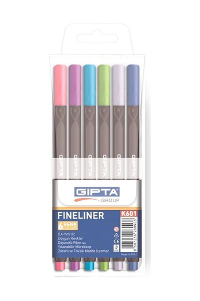 Gıpta Fineliner Pen 0.4 Mm - PVC Blister - Triangle-6 Colors