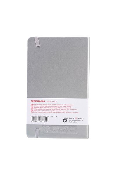 Talens Sketchbook Hard Cover Sketch Drawing Notebook 13x21 Cm140 gr80 YpMetallic Silver