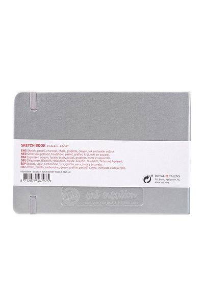 Talens Sketchbook Hard Cover Sketch Drawing Notebook 15x21 Cm140 gr80 YpMetallic Silver